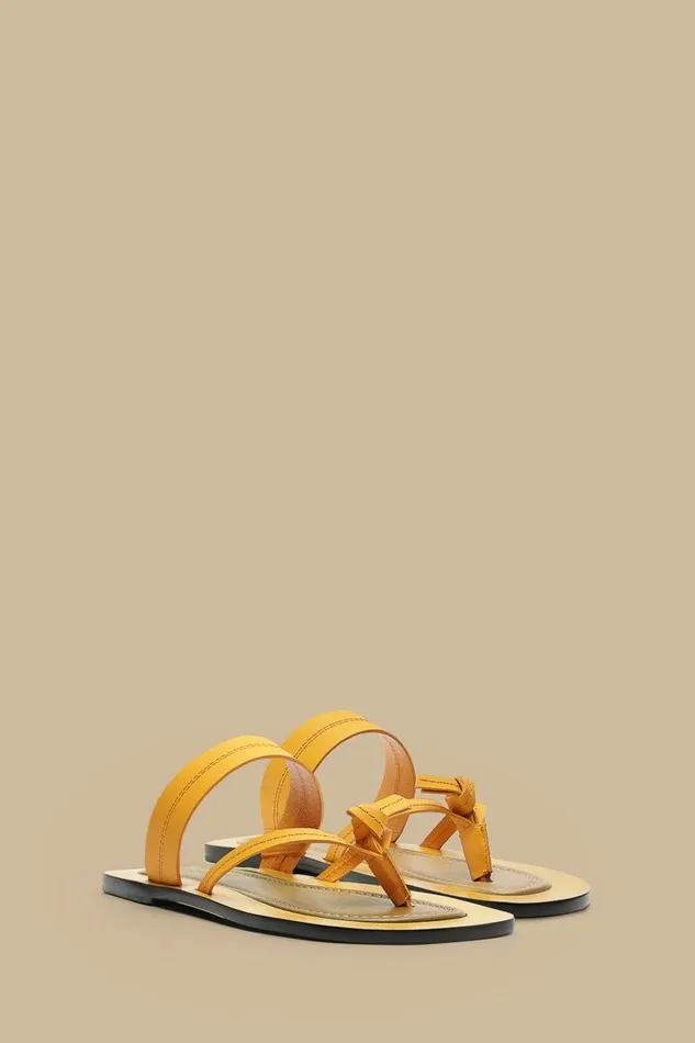 Turmeric Tie Flat Sandal Women FARM Rio Sandals Turmeric Tie Flat Sandal Women FARM Rio Sandals