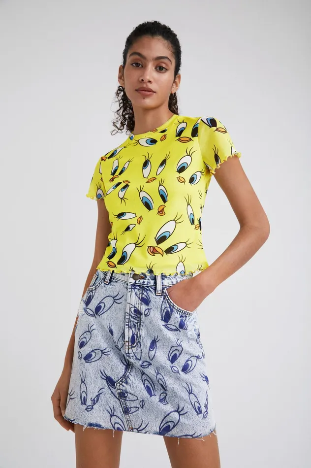 Tweety Denim Mini Skirt Women Desigual Skirts and Shorts