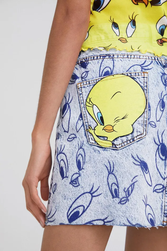 Tweety Denim Mini Skirt Women Desigual Skirts and Shorts