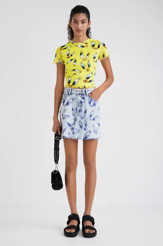 Tweety Denim Mini Skirt Women Desigual Skirts and Shorts