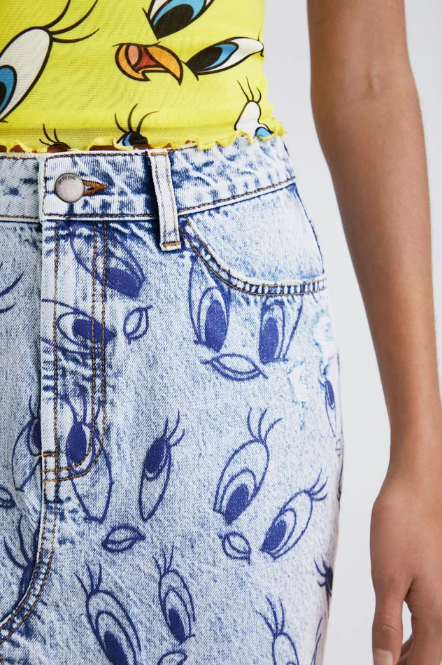 Tweety Denim Mini Skirt Women Desigual Skirts and Shorts