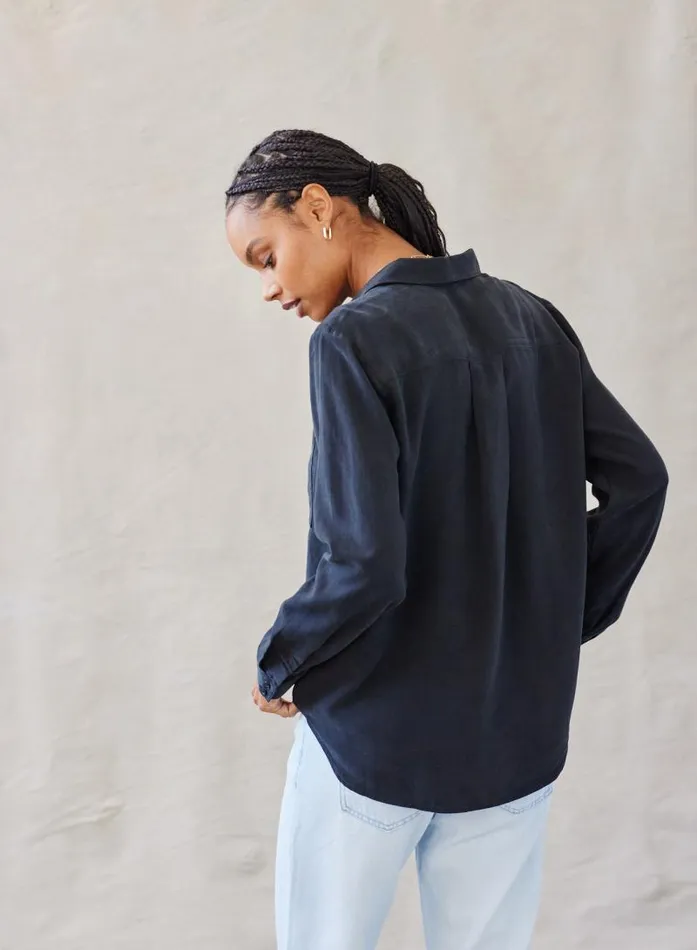 Two Pocket Classic Button Down 8211 Vintage Black Women Bella Dahl Long Sleeve