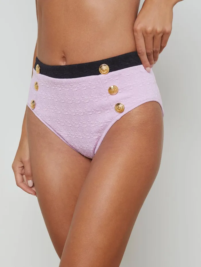 Vanessa HighWaisted Bikini Bottom Light Violetblack Women L039Agence Swimwear Vanessa HighWaisted Bikini Bottom Light Violetblack Women L039Agence Swimwear