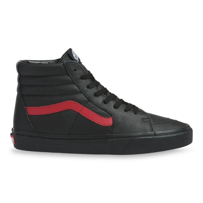 Vans Classics Shoes MenWomen Leather Pop Sk8Hi BlackChili Pepper