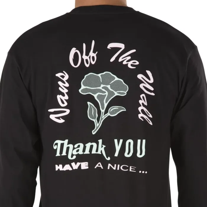 Vans TShirts and Tanks Men Thank You Floral Long Sleeve TShirt Black Vans TShirts and Tanks Men Thank You Floral Long Sleeve TShirt Black