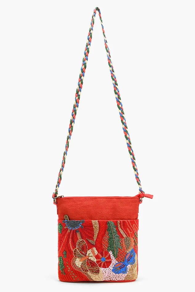 Vermilion Butterfly Bloom Crossbody Bag Vermilion Butterfly Bloom Crossbody Bag