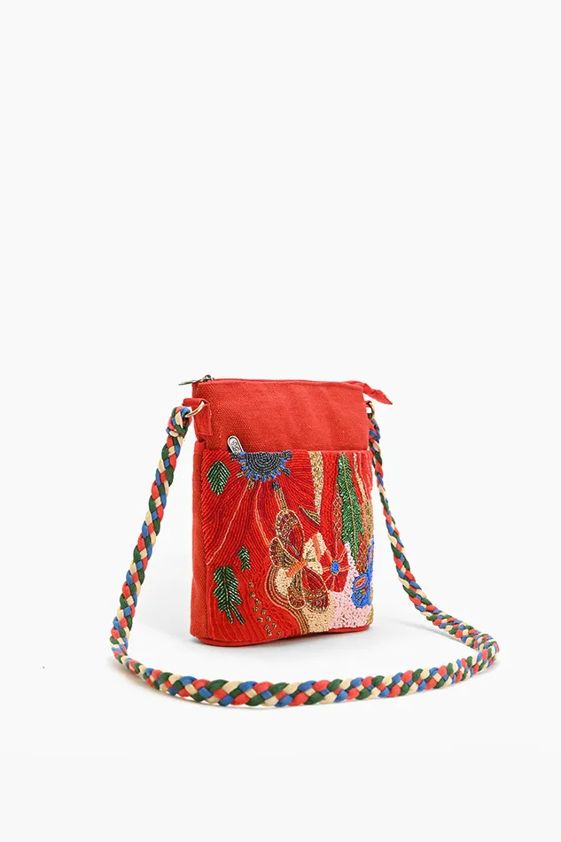 Vermilion Butterfly Bloom Crossbody Bag Vermilion Butterfly Bloom Crossbody Bag