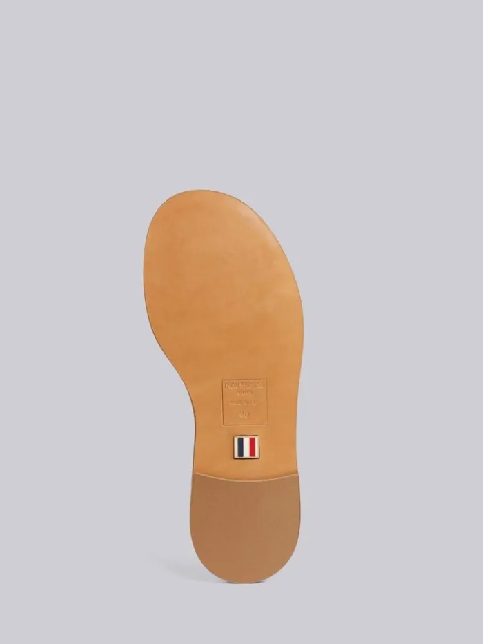 Vitello Calf Leather Three Bow Slide Sandal Multicolor Women Thom Browne Slippers and Sandals