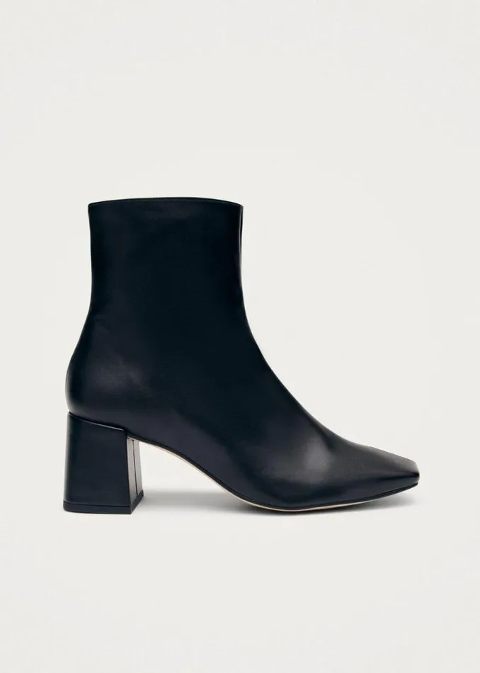 Watercolor Black Vegan Leather Ankle Boots Women ALOHAS Boots