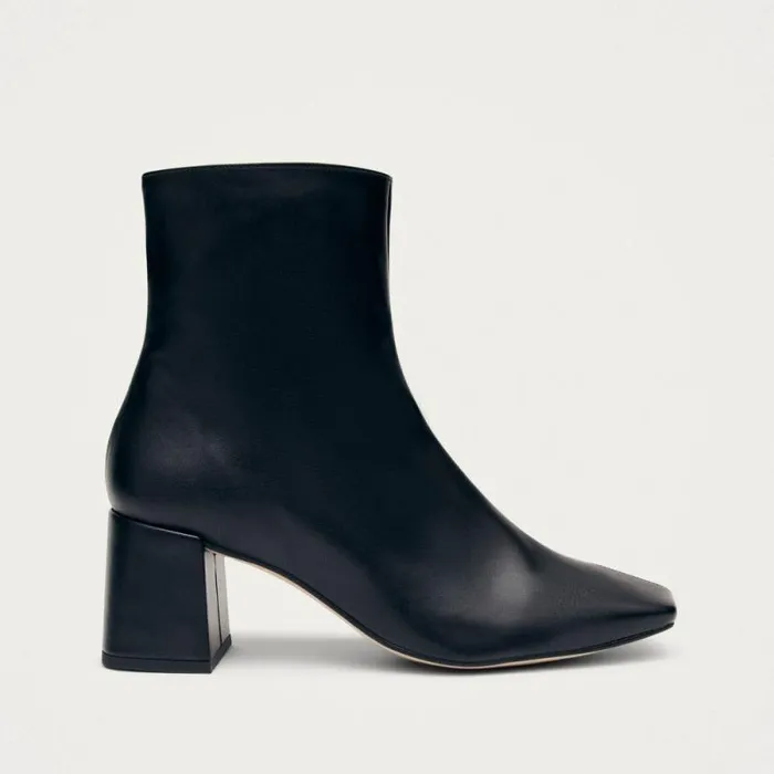 Watercolor Black Vegan Leather Ankle Boots Women ALOHAS Boots