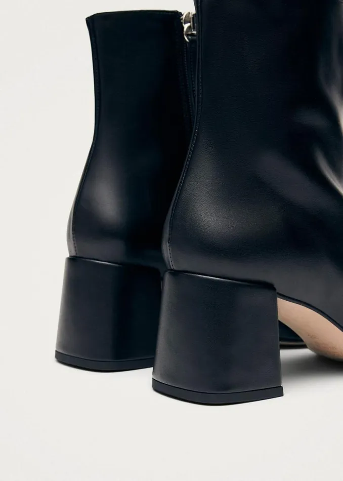 Watercolor Black Vegan Leather Ankle Boots Women ALOHAS Boots