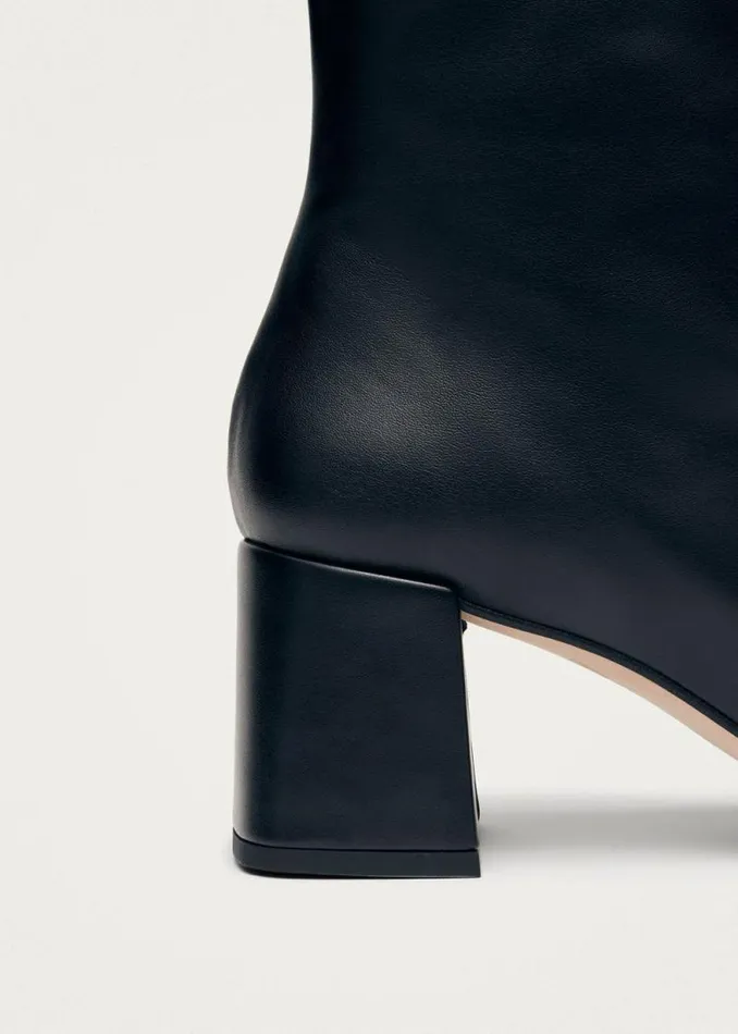 Watercolor Black Vegan Leather Ankle Boots Women ALOHAS Boots