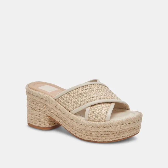 Wedges Women Dolce Vita Eldora Heels Natural White Raffia