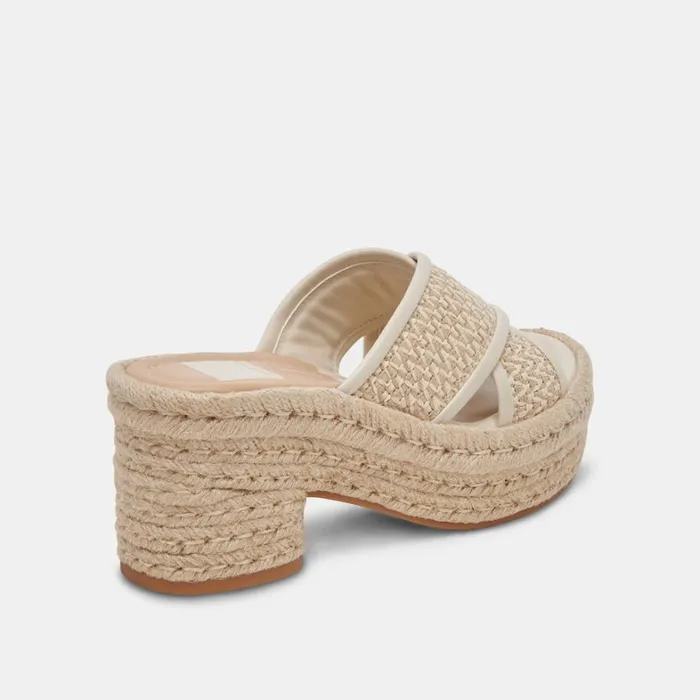 Wedges Women Dolce Vita Eldora Heels Natural White Raffia