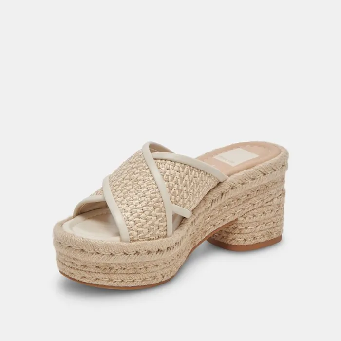 Wedges Women Dolce Vita Eldora Heels Natural White Raffia