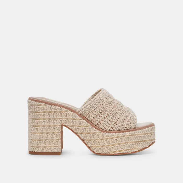 Wedges Women Dolce Vita Ladin Heels Ivory Woven