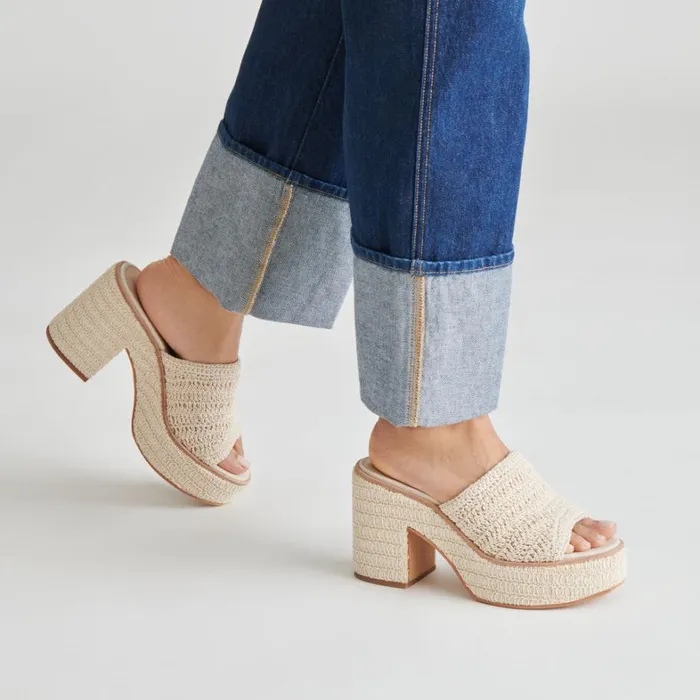 Wedges Women Dolce Vita Ladin Heels Ivory Woven
