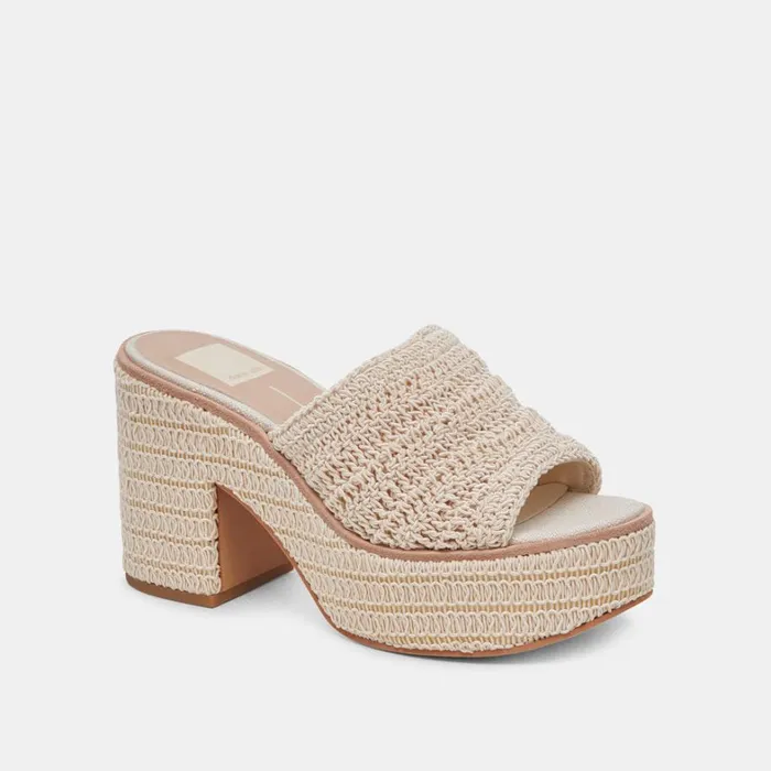 Wedges Women Dolce Vita Ladin Heels Ivory Woven