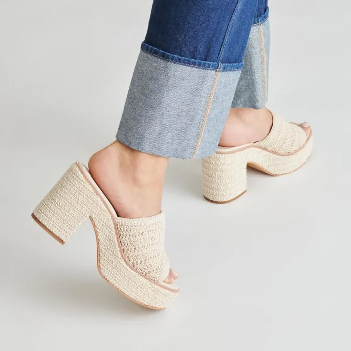 Wedges Women Dolce Vita Ladin Heels Ivory Woven