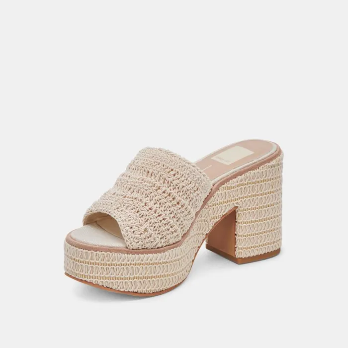 Wedges Women Dolce Vita Ladin Heels Ivory Woven