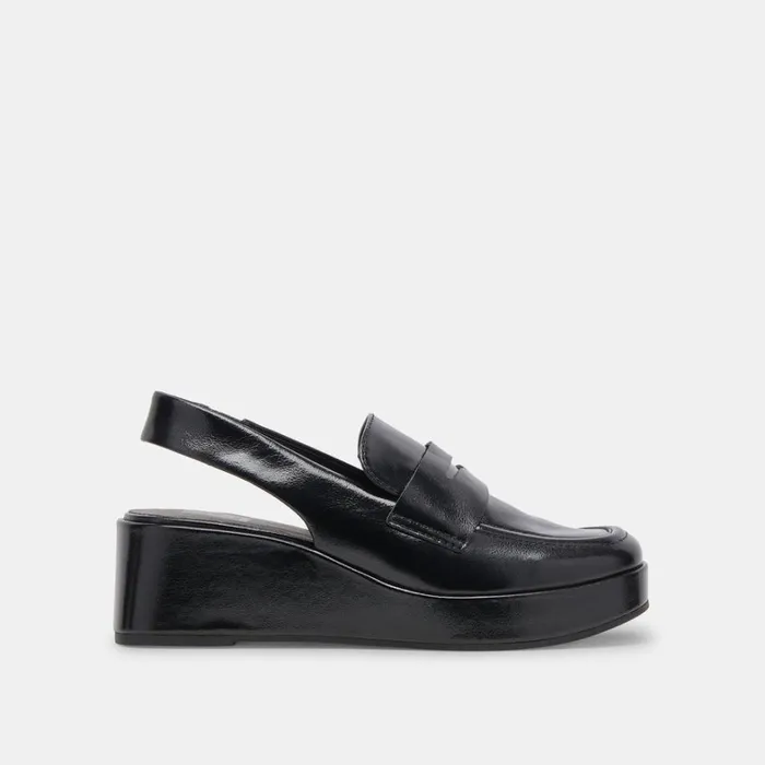 Wedges Women Dolce Vita Nada Loafers Midnight Crinkle Patent