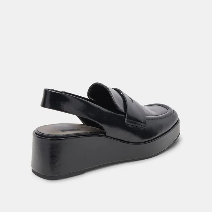 Wedges Women Dolce Vita Nada Loafers Midnight Crinkle Patent