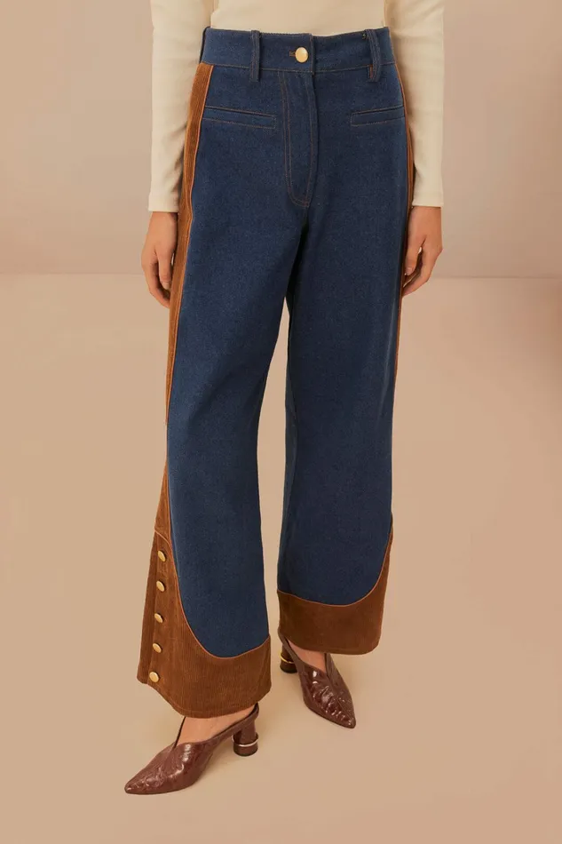 Western Denim Wide Pants Low Waisted Women FARM Rio Pants