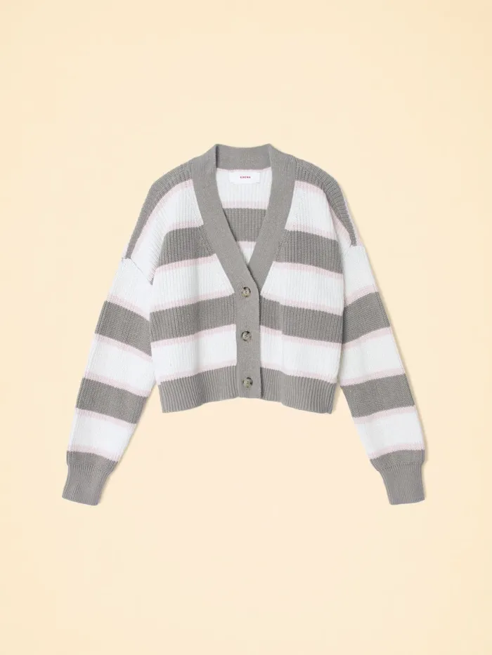 White Gray Carey Cardigan Sweaters and Jackets XRENA Women