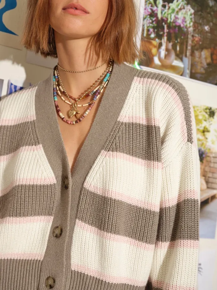White Gray Carey Cardigan Sweaters and Jackets XRENA Women White Gray Carey Cardigan Sweaters and Jackets XRENA Women