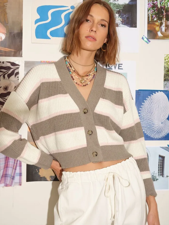 White Gray Carey Cardigan Sweaters and Jackets XRENA Women White Gray Carey Cardigan Sweaters and Jackets XRENA Women