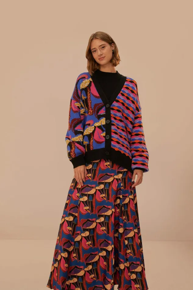 Wild Mushrooms Black Maxi Skirt Women FARM Rio Skirts Wild Mushrooms Black Maxi Skirt Women FARM Rio Skirts
