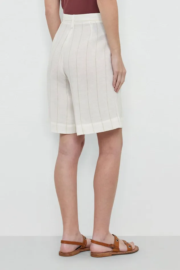 Women AIKA 8211 Linen Bermuda Shorts 8211 Sesame Massimo Alba Trousers and Shorts Women AIKA 8211 Linen Bermuda Shorts 8211 Sesame Massimo Alba Trousers and Shorts