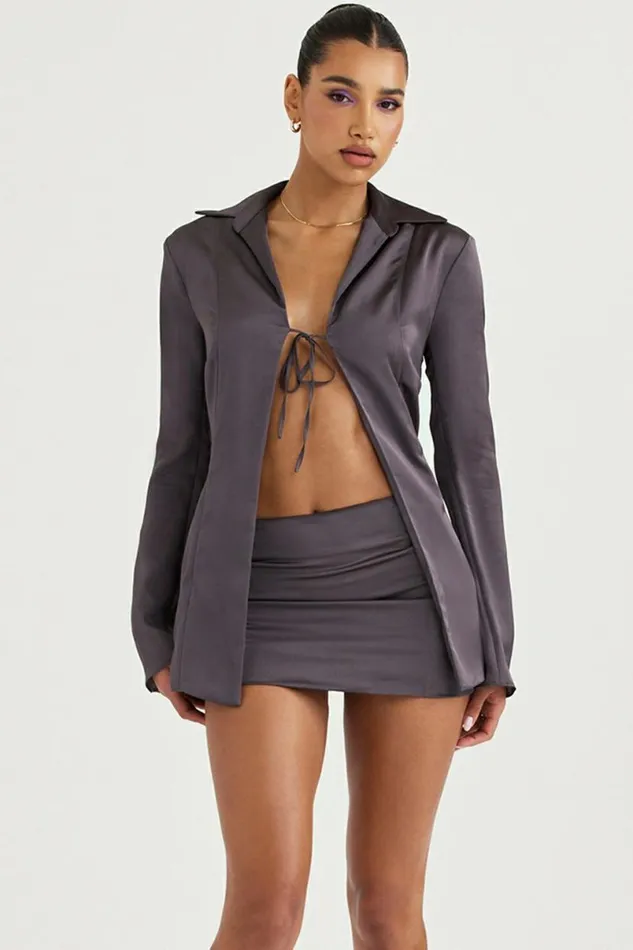 Women Ailsa Shadow Tie Front Top House Of CB Tops