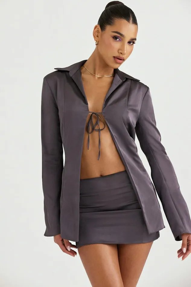 Women Ailsa Shadow Tie Front Top House Of CB Tops