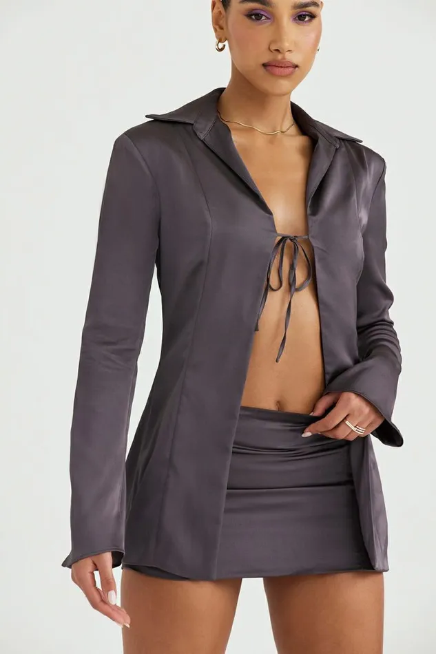 Women Ailsa Shadow Tie Front Top House Of CB Tops