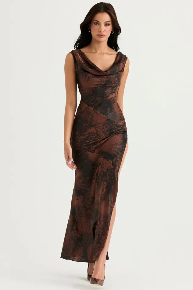 Women Alaina Antique Copper Bias Cut Maxi Dress House Of CB Dresses Women Alaina Antique Copper Bias Cut Maxi Dress House Of CB Dresses