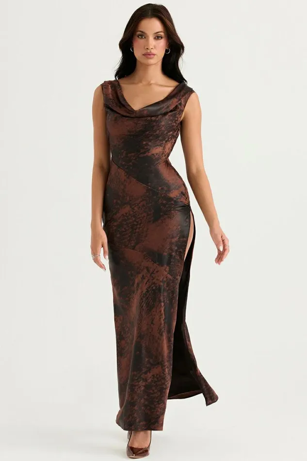 Women Alaina Antique Copper Bias Cut Maxi Dress House Of CB Dresses Women Alaina Antique Copper Bias Cut Maxi Dress House Of CB Dresses