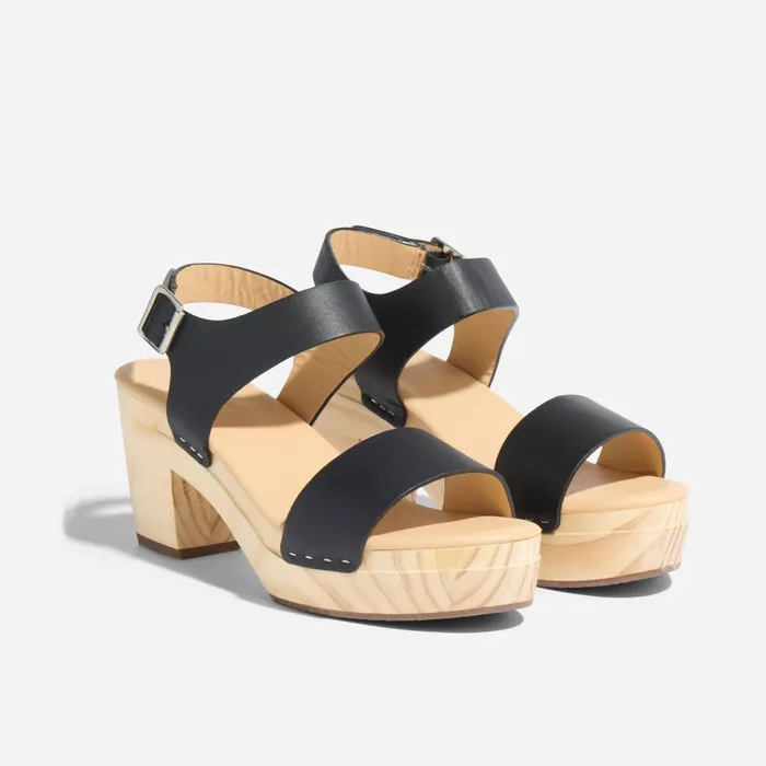 Women AllDay Open Toe Clog Black Nisolo Heels