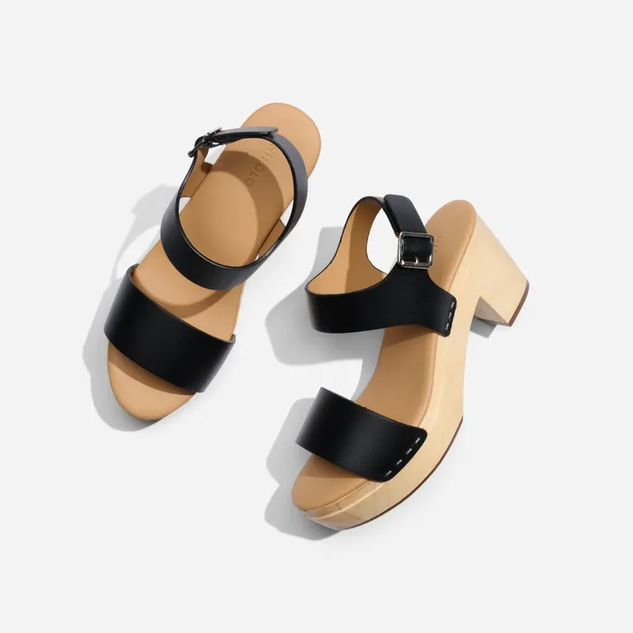Women AllDay Open Toe Clog Black Nisolo Heels