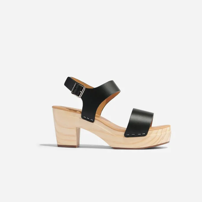 Women AllDay Open Toe Clog Black Nisolo Heels