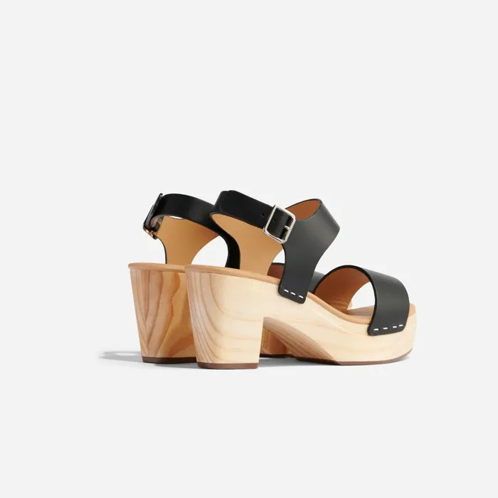 Women AllDay Open Toe Clog Black Nisolo Heels