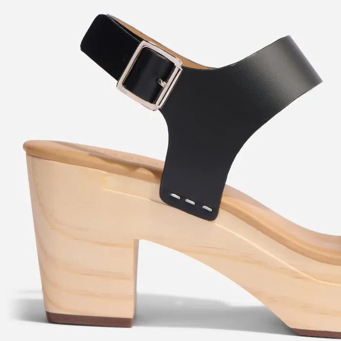 Women AllDay Open Toe Clog Black Nisolo Heels