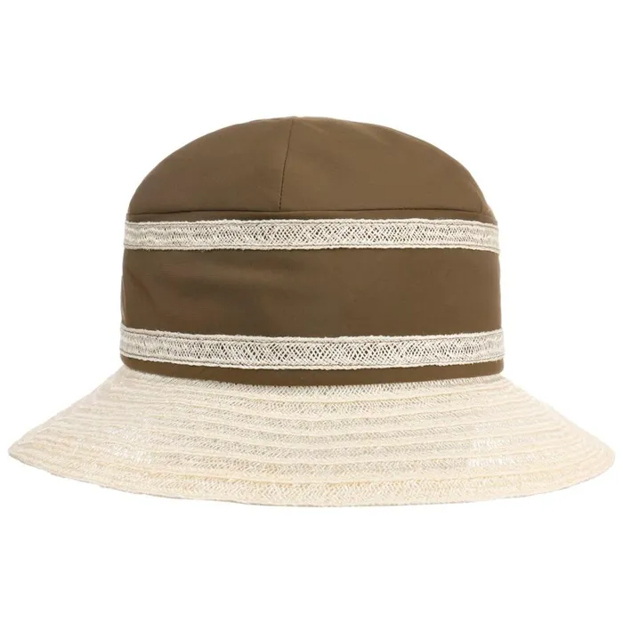 Women Alma Caranda Fabric Hat Olive Mayser Straw Hats
