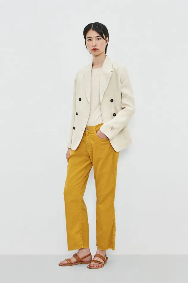 Women ALOSACUT 8211 Baby Corduroy 5pocket Boyfriend Trousers 8211 Mostarda Massimo Alba Trousers and Shorts