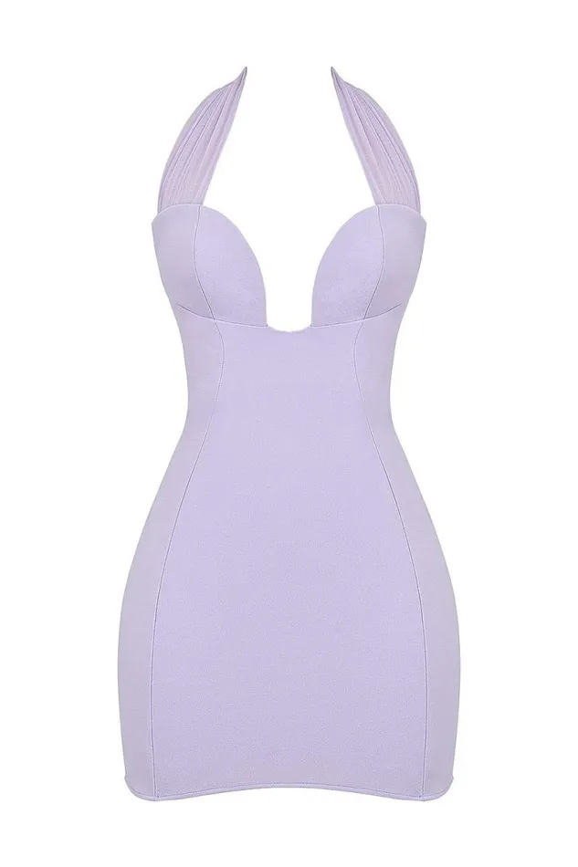 Women Alyssa Orchid Crepe Plunge Mini Dress House Of CB Dresses Women Alyssa Orchid Crepe Plunge Mini Dress House Of CB Dresses