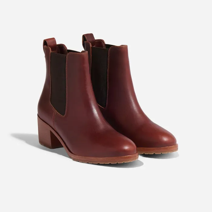 Women Ana GoTo Heeled Chelsea Boot Auburn Nisolo Heels