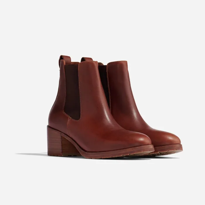 Women Ana GoTo Heeled Chelsea Boot Auburn Nisolo Heels