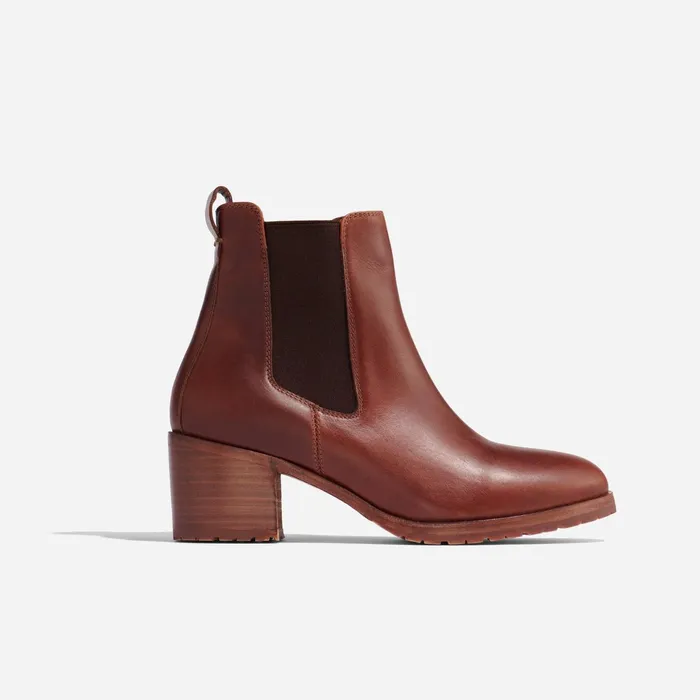 Women Ana GoTo Heeled Chelsea Boot Auburn Nisolo Heels