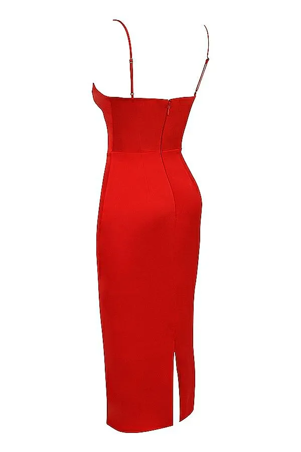 Women Anais Scarlet Satin Corset Midi Dress House Of CB Dresses Women Anais Scarlet Satin Corset Midi Dress House Of CB Dresses