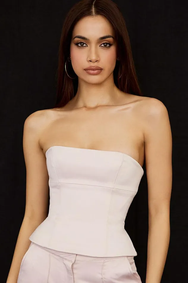 Women Angelica Crystal Satin Strapless Corset House Of CB Corsets Women Angelica Crystal Satin Strapless Corset House Of CB Corsets